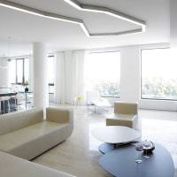вариант яркого дизайна гостиной комнаты в стиле минимализм фото