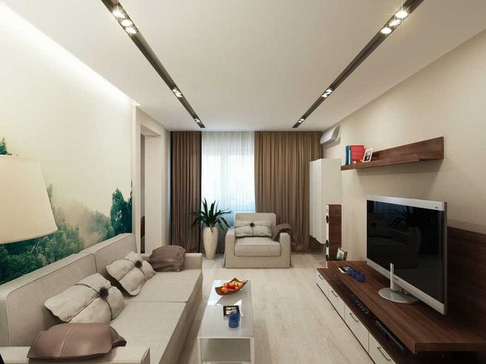идея красивого дизайна комнаты в светлых тонах в современном стиле