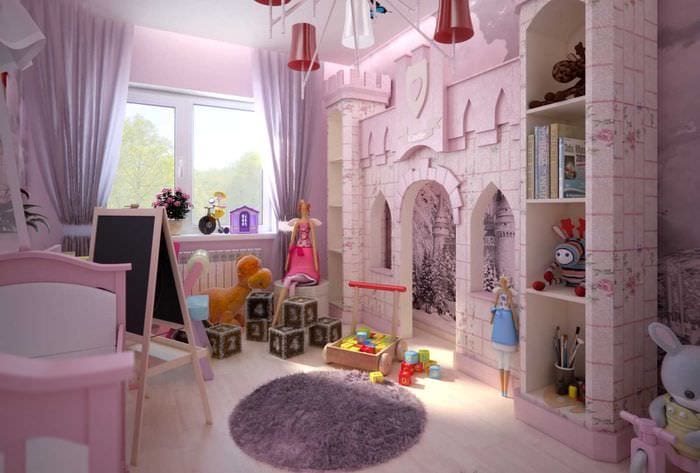 идея необычного стиля детской комнаты для девочки