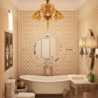 вариант красивого декора ванной комнаты в классическом стиле картинка