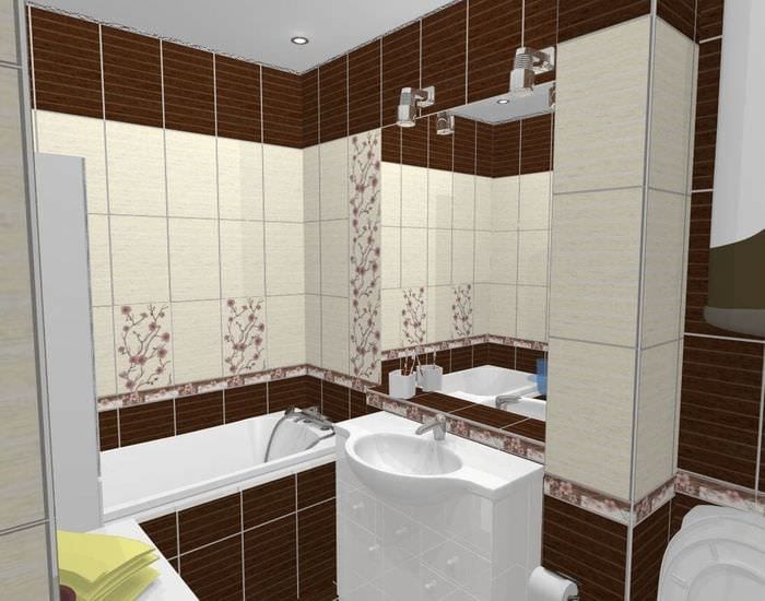 пример необычного стиля ванной комнаты 5 кв.м