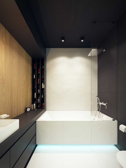 идея необычного интерьера ванной комнаты 6 кв.м