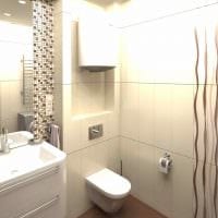 пример светлого интерьера ванной комнаты в бежевом цвете картинка