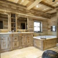 вариант современного стиля ванной в деревянном доме фото