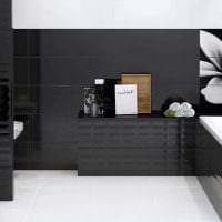 вариант современного дизайна ванной комнаты в черно-белых тонах фото