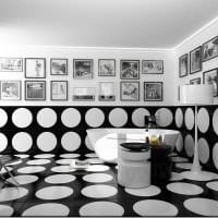 идея красивого интерьера ванной в черно-белых тонах картинка