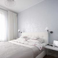 вариант необычного дизайна спальни в белом цвете картинка