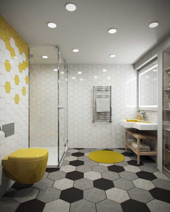 вариант современного дизайна ванной комнаты 6 кв.м