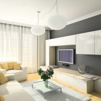 пример светлого стиля гостиной комнаты 19-20 кв.м картинка