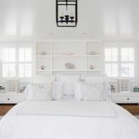 идея красивого дизайна белой спальни фото