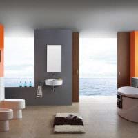 идея необычного стиля большой ванной комнаты фото