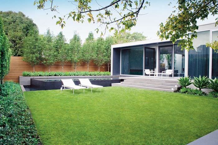 пример красивого ландшафного дизайна частного двора