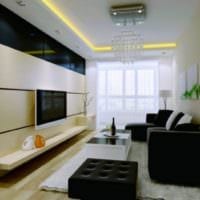 черная мебель в дизайне гостиной