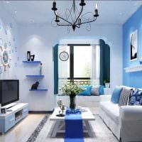 идея использования необычного голубого цвета в дизайне дома картинка