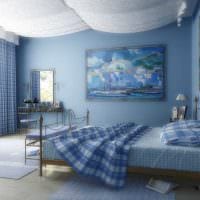 вариант применения интересного голубого цвета в стиле комнаты картинка