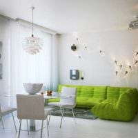 пример использования зеленого цвета в красивом интерьере комнаты картинка