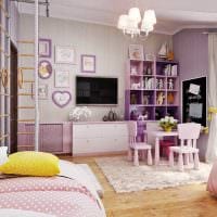 пример необычного стиля детской комнаты для двоих девочек фото