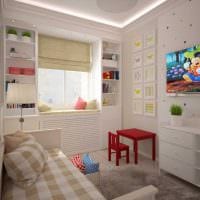 вариант светлого интерьера детской комнаты для девочки 12 кв.м фото