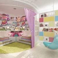 вариант красивого интерьера детской комнаты для двоих детей картинка