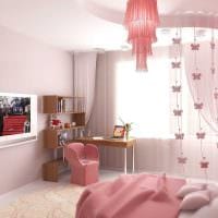 пример применения розового цвета в светлом интерьере комнате фото