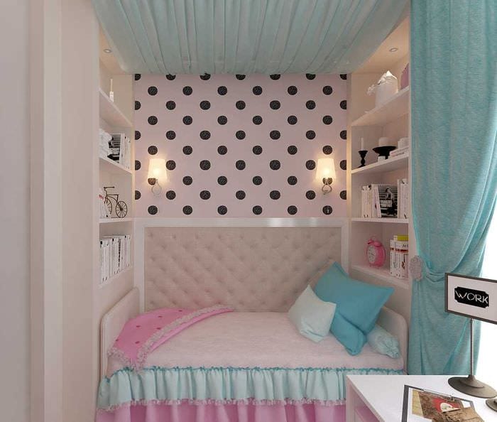 идея необычного стиля детской комнаты для девочки 12 кв.м