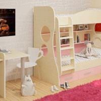 пример необычного дизайна детской комнаты для двоих девочек фото
