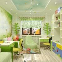 пример красивого стиля детской комнаты для двоих детей фото