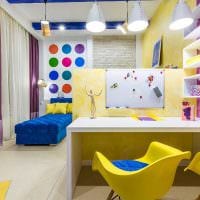 пример красивого дизайна детской комнаты для двоих детей картинка