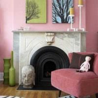 идея использования розового цвета в необычном дизайне комнате картинка