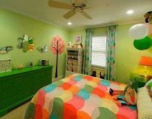 идея использования зеленого цвета в красивом интерьере квартиры картинка