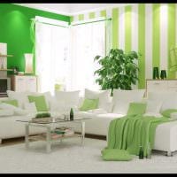 идея использования зеленого цвета в светлом дизайне комнаты картинка