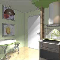пример яркого интерьера кухни 9 кв.м фото