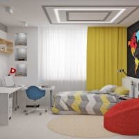 пример яркого современного стиля детской комнаты фото