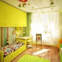 идея яркого интерьера детской комнаты для двоих детей картинка