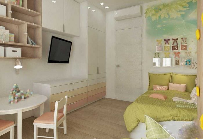 идея яркого современного стиля детской комнаты