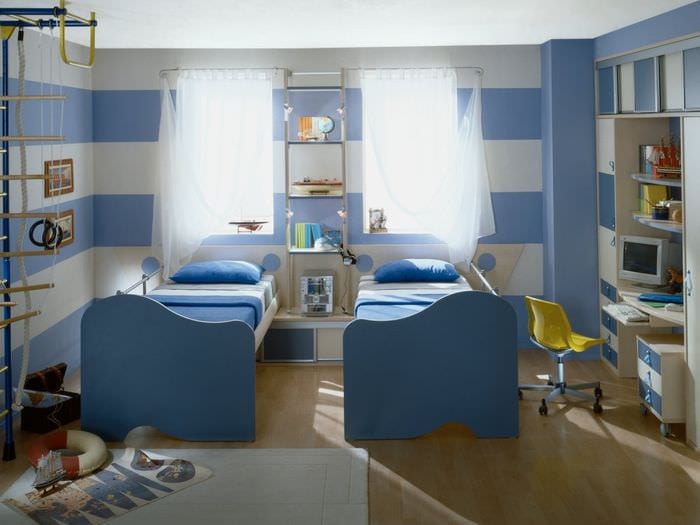 идея светлого современного дизайна детской комнаты