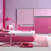 вариант использования розового цвета в необычном дизайне комнате картинка