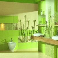 вариант использования зеленого цвета в ярком интерьере квартиры фото