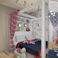 вариант яркого дизайна спальной комнаты для девочки в современном стиле картинка