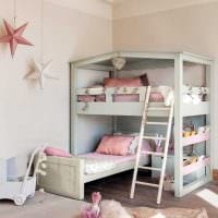 пример красивого интерьера детской комнаты для двоих детей фото