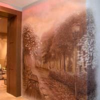 идея красивого стиля квартиры с росписью стен картинка