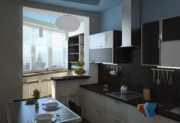 пример светлого дизайна кухни 9 кв.м