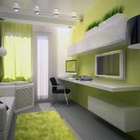 идея необычного дизайна маленькой комнаты в общежитии фото