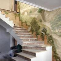 идея необычного стиля квартиры с росписью стен картинка
