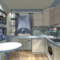 идея светлого дизайна кухни 9 кв.м картинка