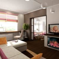 дизайн интерьера однокомнатной квартиры