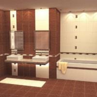 пример яркого стиля укладки плитки в ванной комнате фото