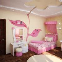вариант яркого стиля детской комнаты для девочки фото