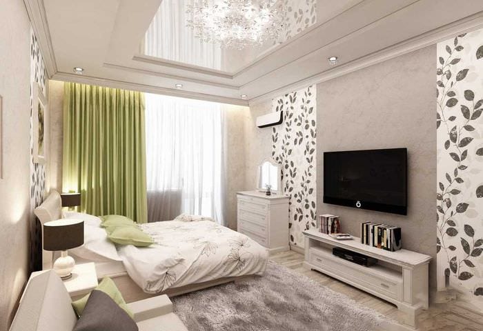 пример красивого стиля гостиной спальни