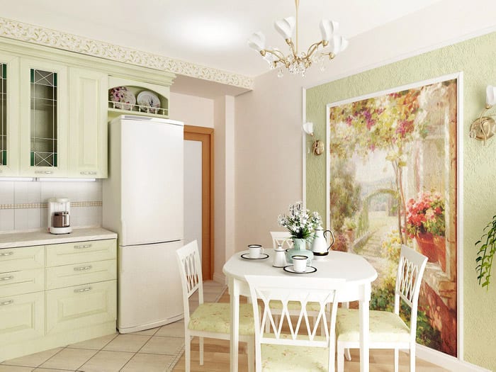 кухня с росписью стен